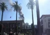 فيديو إحتراق البرلمان المغربي  و تصاعد دخان كثيف