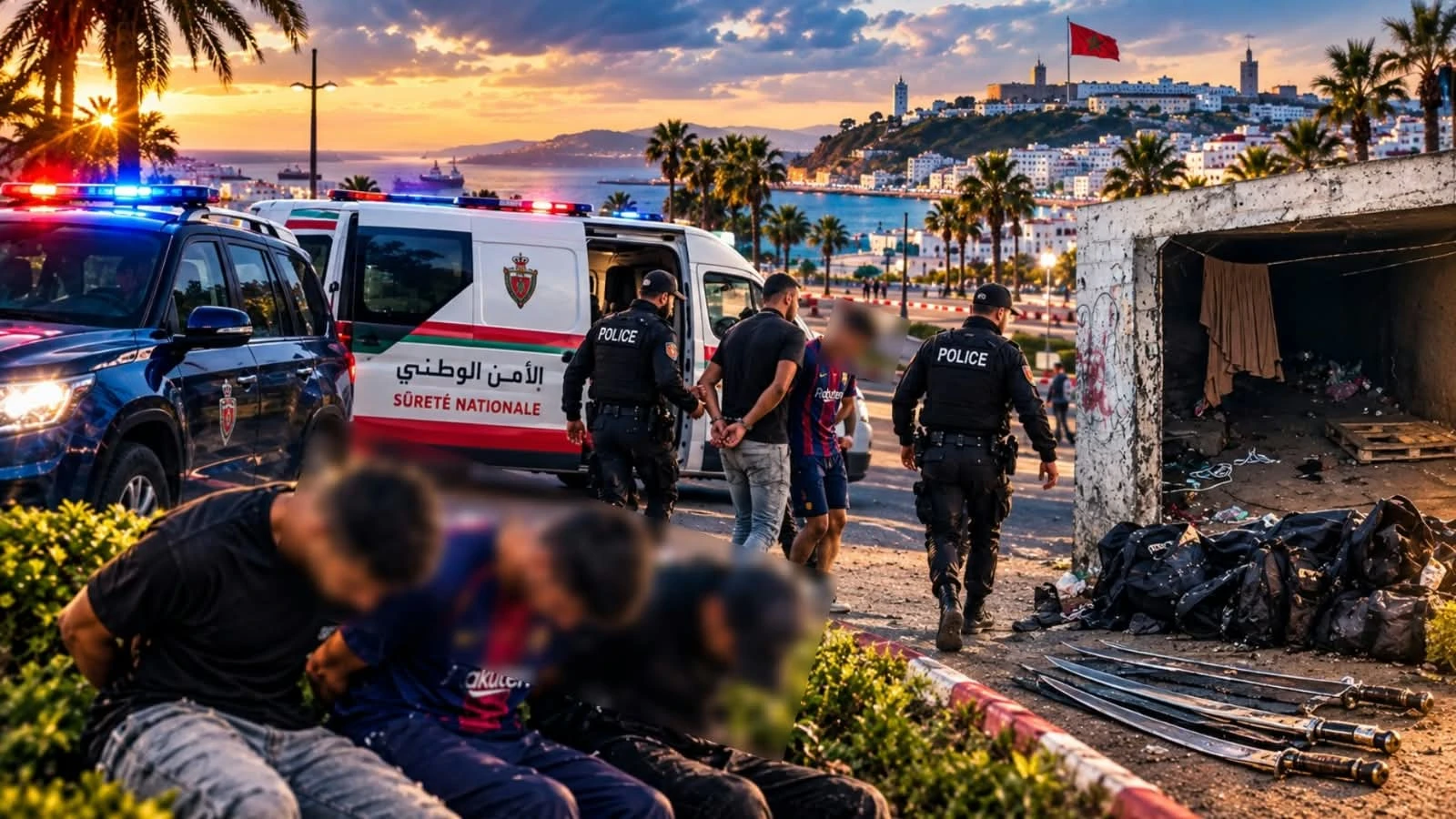 على شاكلة أفلام هوليود.. مطاردة بوليسية مثيرة تنتهي بسقوط عصابة السيوف أمام جماعة طنجة