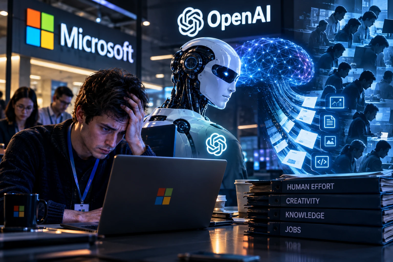 موظفون في مايكروسوفت وOpenAI يحذرون : الذكاء الاصطناعي أكبر سرقة للجهد البشري في التاريخ