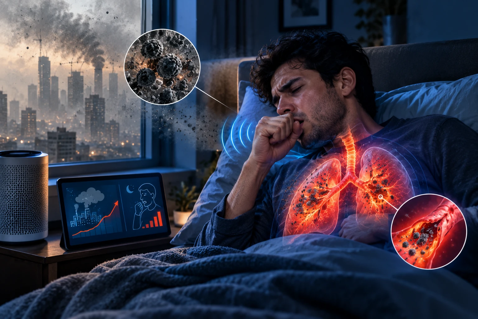 دراسة تحذر...علاقة مقلقة بين تلوث الهواء وزيادة السعال أثناء النوم