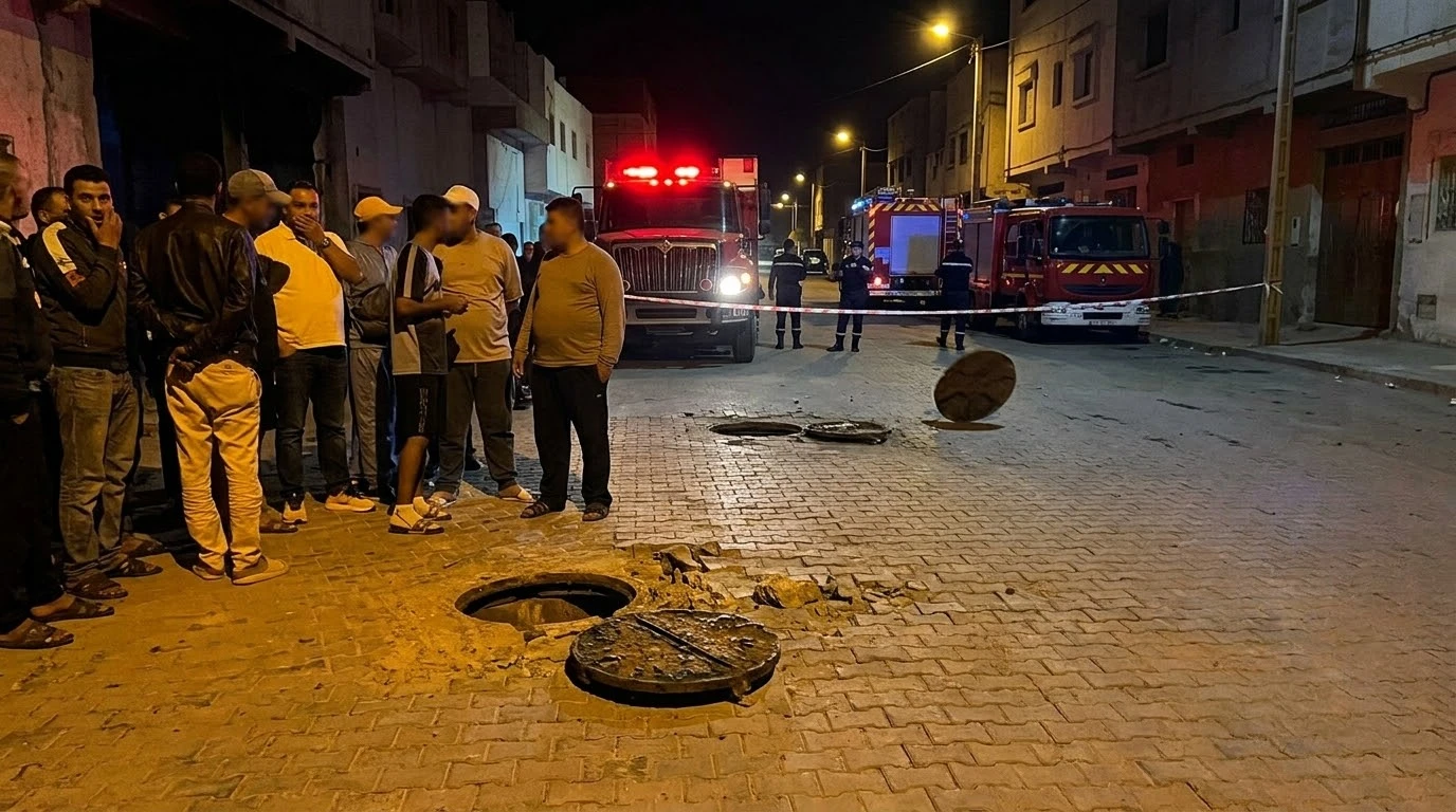 القصر الكبير.. انفجار وتطاير أغطية بالوعات حي بأكمله يثير هلع واستغراب الساكنة