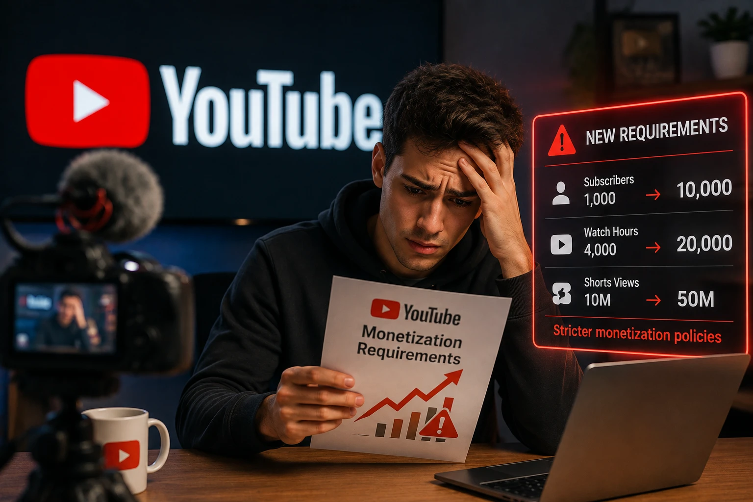 ضربة جديدة لصناع المحتوى...يوتيوب تشدد شروط تحقيق الدخل