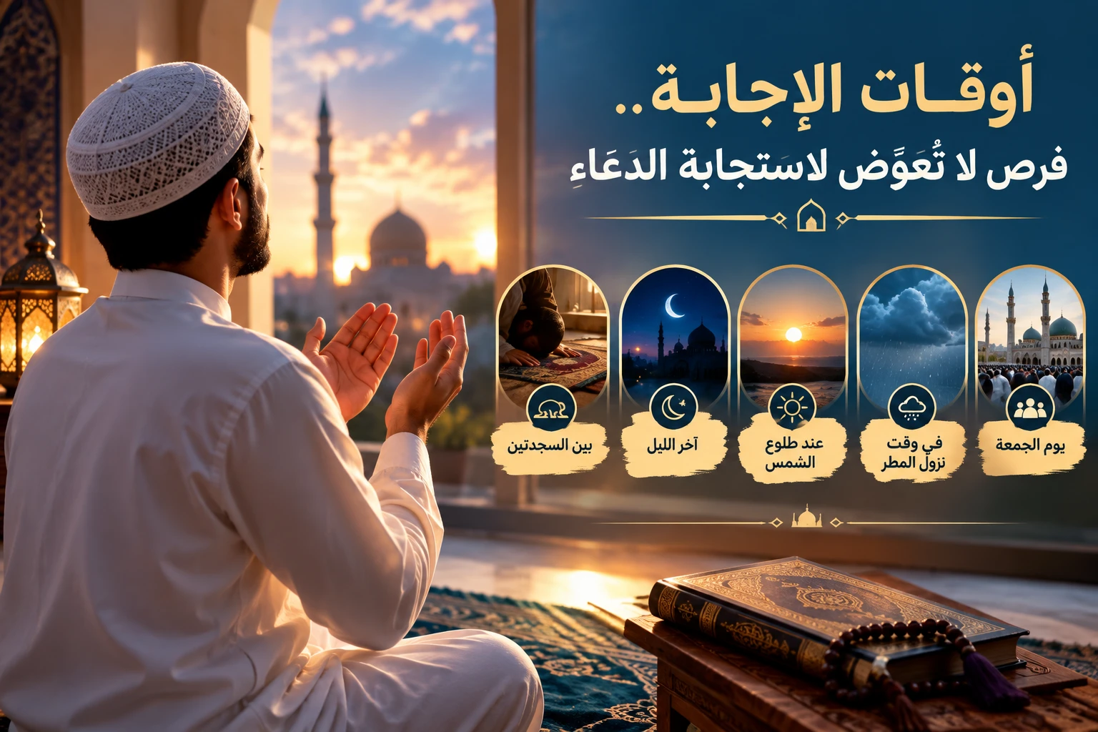 أوقات الإجابة.. فرص لا تُعوَّض لاستجابة الدعاء