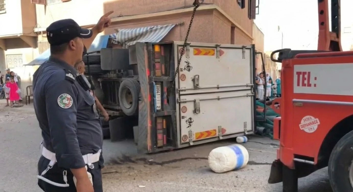 خرجت غير تجيب اللبن وما رجعاتش.. انقلاب شاحنة ينهي حياة سيدة في درب عمر بسطات خرجت غير تجيب اللبن وما رجعاتش.. انقلاب شاحنة ينهي حياة سيدة في درب عمر بسطات