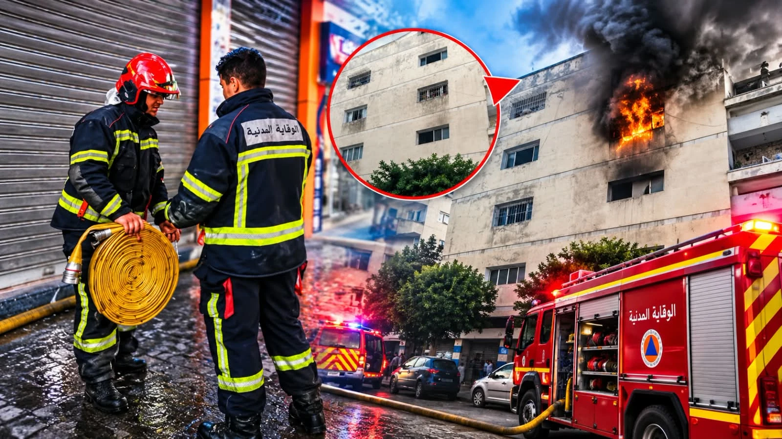 قبل صلاة الجمعة.. تدخل عاجل للوقاية المدنية لإخماد حريق بشقة بحي كاستيا في طنجة قبل صلاة الجمعة.. تدخل عاجل للوقاية المدنية لإخماد حريق بشقة بحي كاستيا في طنجة