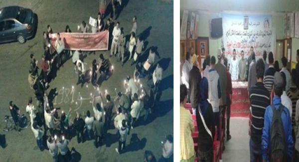 "شهداء الكوميرا" يجعلون الشموع تشتعل تخليدا لذكرى إنتفاضتهم  بأكادير