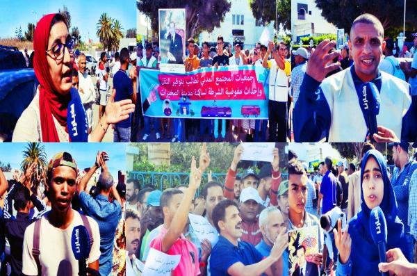 بالفيديو: ساكنة الصخيرات تخرج للإحتجاج على "أزمة النقل" وتطالب الدوائر العليا بضرورة إحداث مفوضية للشرطة