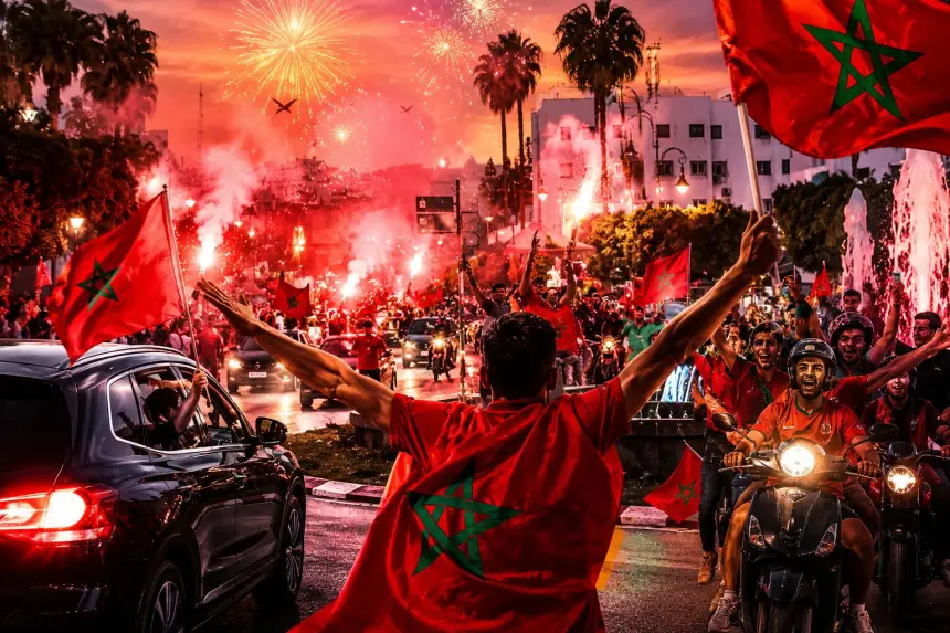 الجماهير الوزانية تشعل شوارع المدينة احتفالاً بفوز المغرب على كندا
