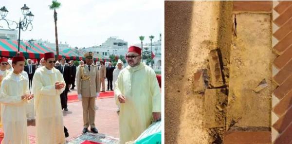 فضيحة بالصور : علامات الغش تظهر في مشروع دشنه الملك الأسبوع الماضي بمناسبة عيد العرش