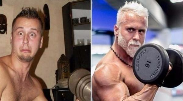 بالصور: بطل كمال أجسام ينفق آلاف الدولارات ليبدو أكبر سناً