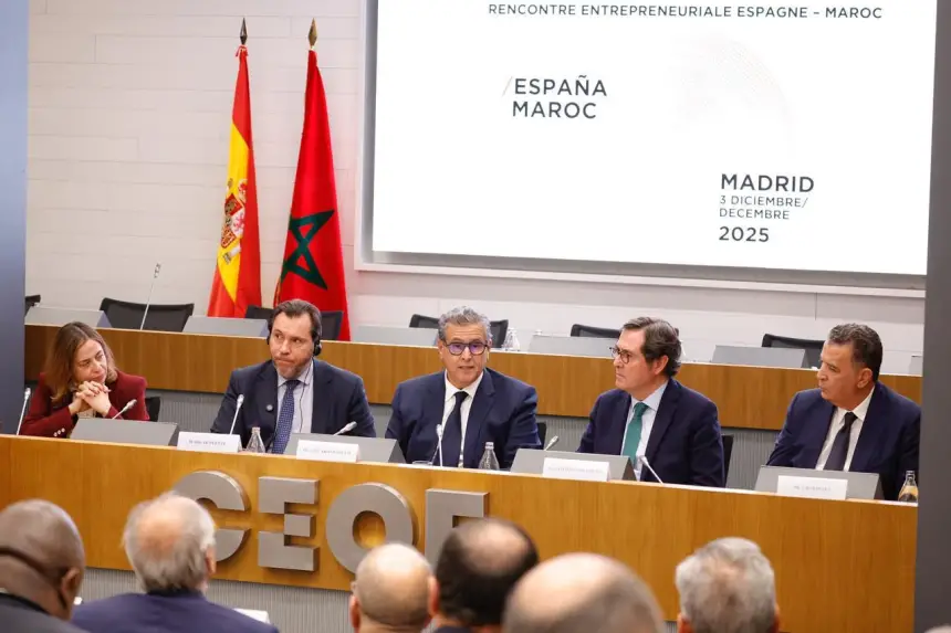 أخنوش من مدريد: مونديال 2030 وتعميق التكامل الاقتصادي يفتحان الطريق أمام استثمارات استراتيجية مشتركة بين المغرب وإسبانيا