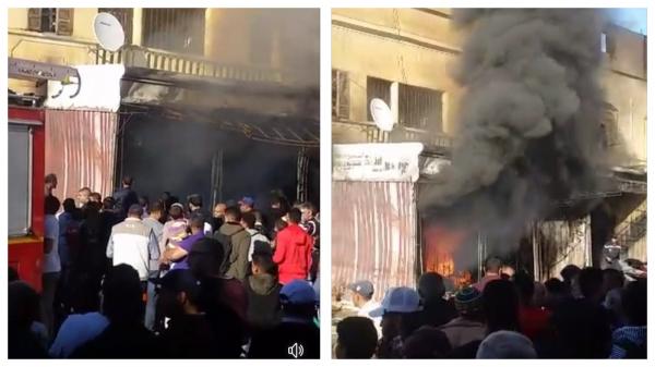 عاجل...حريق مهول يلتهم محلات تجارية وإجلاء السكان وانقاذ مسن من موت وشيك -صور-