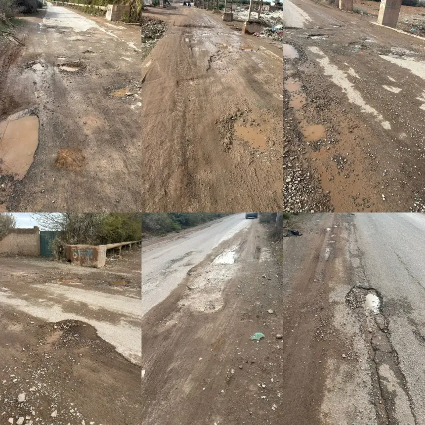 بالصور… تساقطات الخير تفضح هشاشة الشبكة الطرقية بجماعة تسلطانت