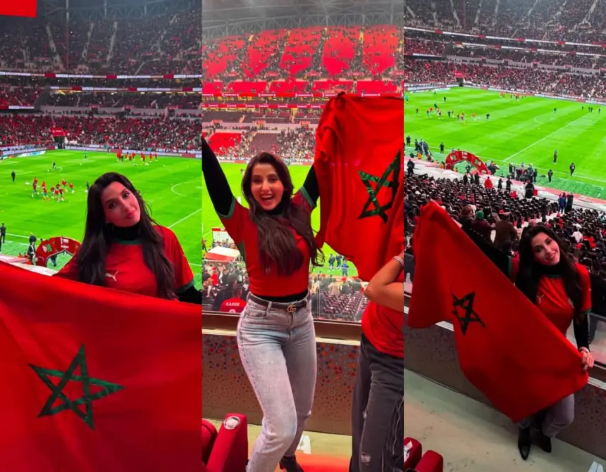 الإعلام الهندي: علاقة غرامية مع لاعب مغربي شهير وراء زيارة نورة فتحي للمغرب وتشجيعها لأسود الأطلس