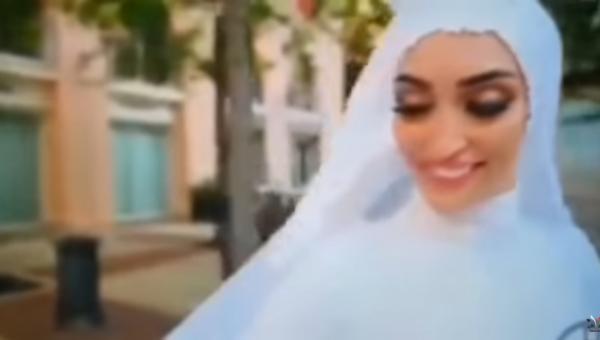 انفجار بيروت الضخم يفاجئ زوجين لبنانيين أثناء جلسة تصوير زفافهما