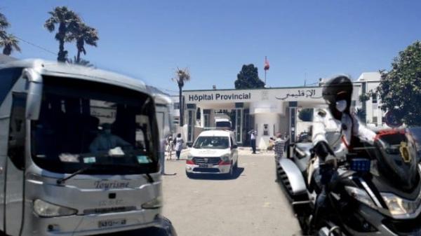 شاهد لحظة نقل المرضى المصابين بفيروس كورونا بتطوان إلى مدينة بن سليمان