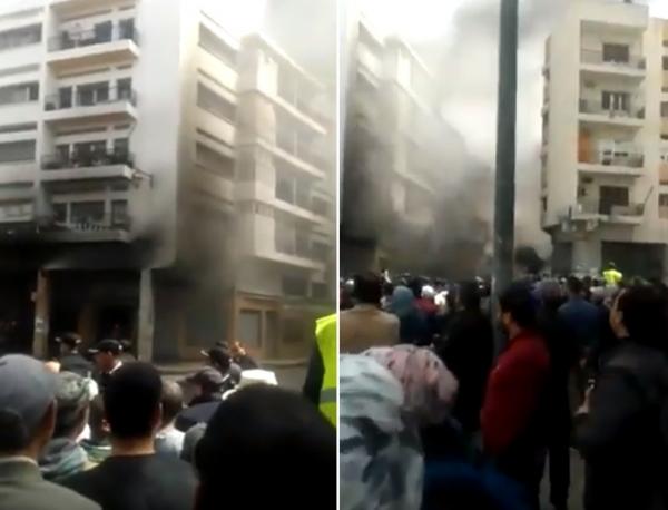 حريق مهول يلتهم محلا لبيع الدراجات النارية في شارع الحسن الثاني ديور الجامع بالرباط