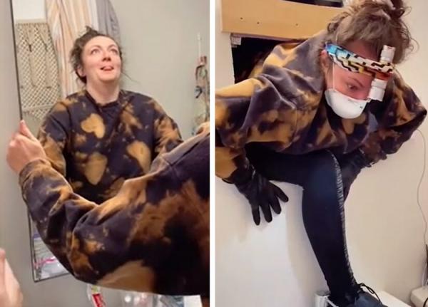 بالفيديو..أمريكية تكتشف أن مرآة الحمام في منزلها تخفي خلفها شقة مخيفة