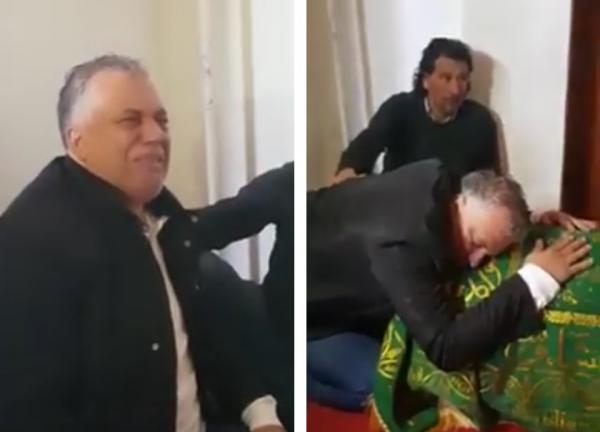 مشهد مؤثر ...الخياري يودع والدته لاخر مرة