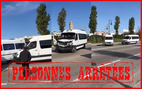 اصطدام متعمد بين سيارتين للنقل المزدوج بطنجة والأمن يعتقل السائقين