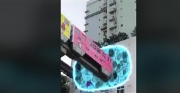 أفضل الممرات بالمباني لمرور القطارات بالصين (فيديو)