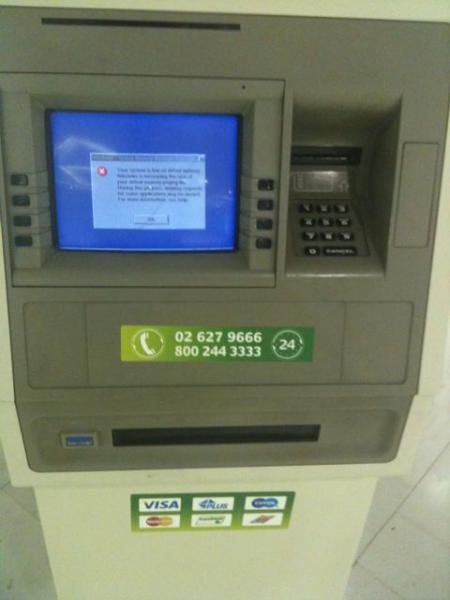 ويندوز إكس بي يقض مضجع الصراف الآلي