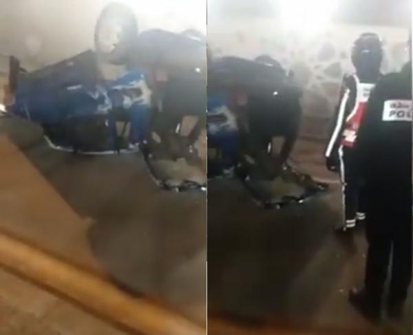 انقلاب سيارة خفيفة بحي البرانس بطنجة