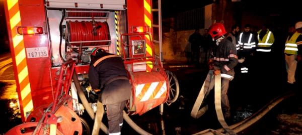 حريق شركة تلفيف " البسكويت " بعين السبع