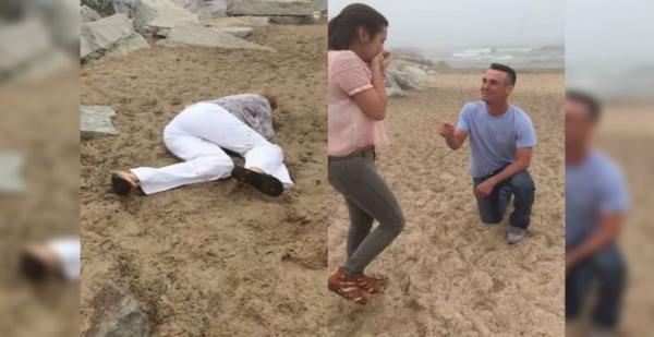 بالفيديو.. “زوج مستقبلى” يترك حماته ملقاة أرضا ليطلب يد ابنتها