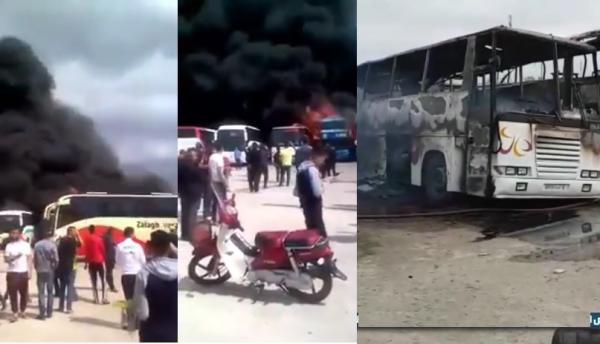 النيران تحصد الاخضر واليابس  بالمحطة الطرقية بفاس