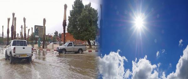 سبحان الله...زخات مطرية رعدية وحرارة تفوق 47 درجة بهذه المناطق المغربية