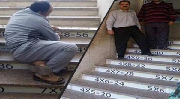 بالصور: معلم يبتكر طريقة لتحفيظ طلابه جدول الضرب