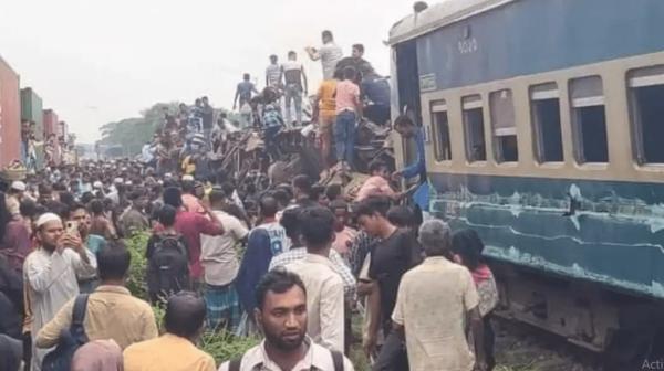 مقتل أزيد من 15 شخصا وإصابة العشرات في حادث اصطدام قطارين ببنغلادش