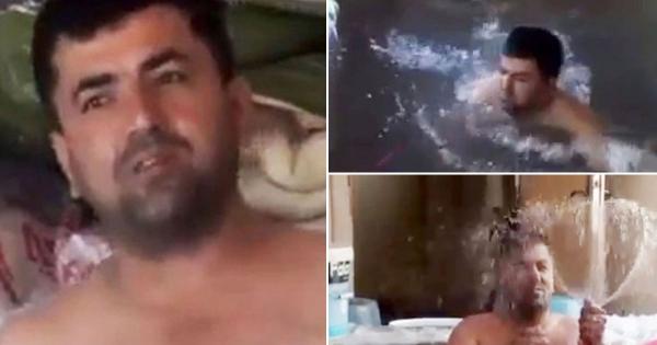 بالفيديو: الحرارة المرتفعة تجبر رجلاً على بناء مسبح داخل منزله