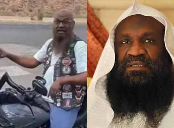 أول رد لإمام الحرم المكي على الضجة التي أثارها لباسه "الغريب" وركوبه دراجة نارية