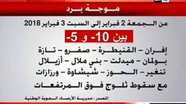 انخفاض مهم في درجات الحرارة موجة برد