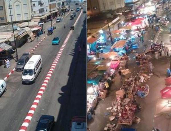 هكذا صار شارع بطنجة بسبب الزيارة الملكية، و الدور الآن على هذا المكان (صور)