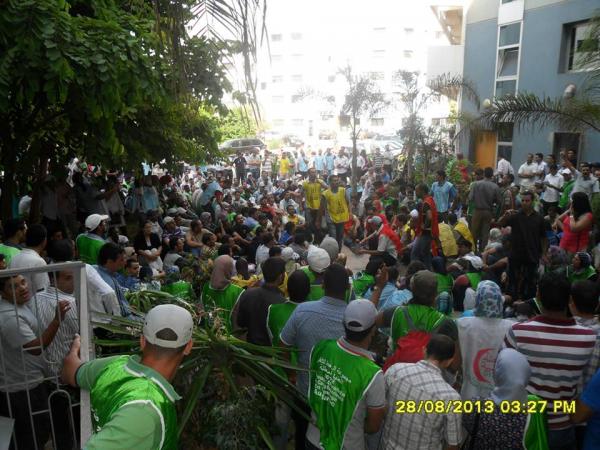 معطلون يحاصرون مقر حزب التجمع الوطني للأحرار بالعاصمة الرباط