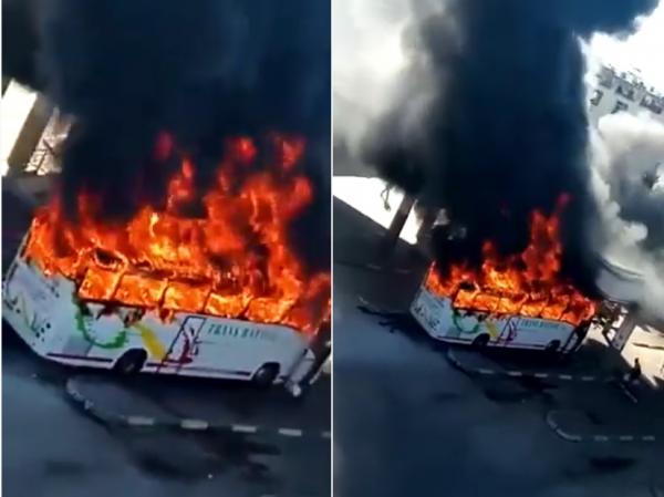 حريق مهول يحول حافلة للنقل العمومي إلى حطام بمحطة القنيطرة