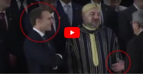 شاهد اللقطة التي اضحكت الرئيس الفرنسي "بعد تقدم الوزير الأول الجزائري للسلام على الملك محمد السادس!!