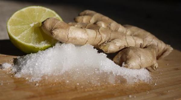 الزنجبيل والملح لعلاج السعال الجاف