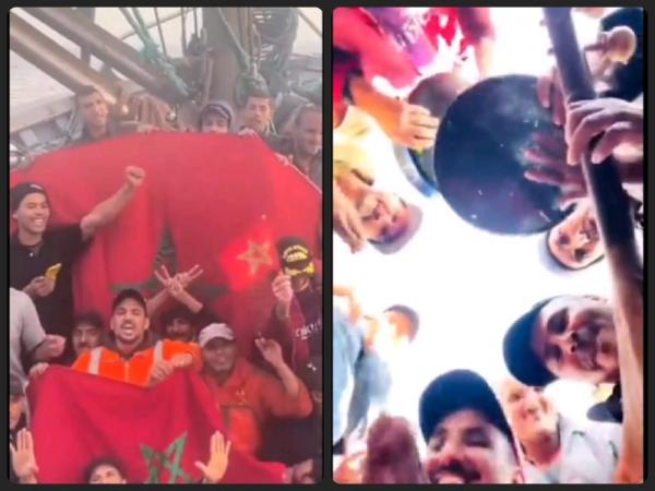 لا يصدق.. بعرض المحيط صيادون مغاربة يحتفلون بانتصار منتخب بلادهم (فيديو)