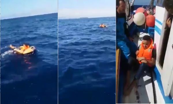 بحارة إسبان يفاجؤون بمراهق مغربي شق طريق الهجرة لوحده بقارب مطاطي صغير