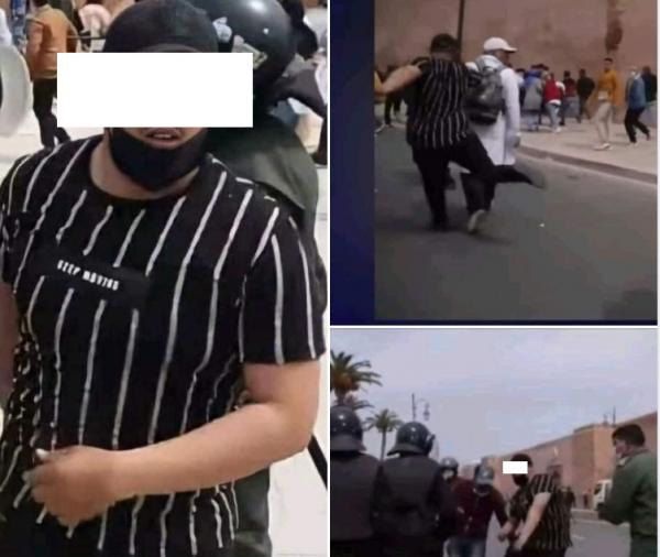 ضجة فايسبوكية حول شخص مجهول يعتدي على الأساتذة المحتجين و"الرميد" يعلق على الواقعة