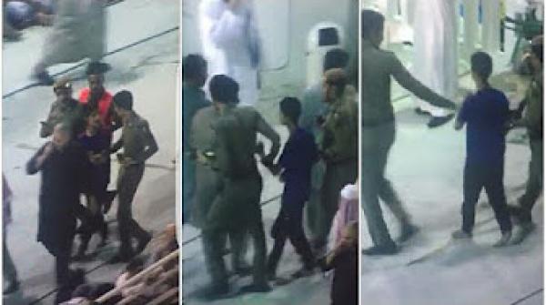 لحظة القبض على "إنتحاري" داخل الحرم المكي