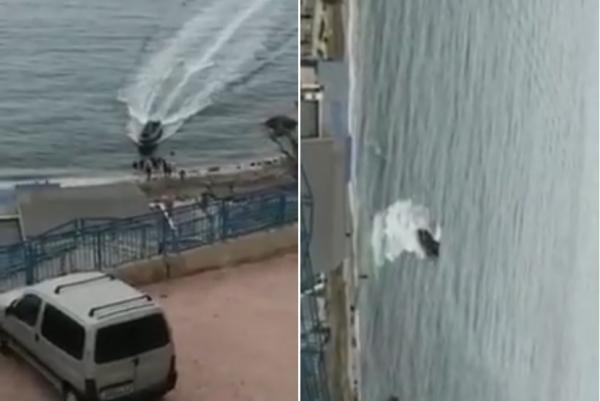 واقعة شاطئ قنقوش تتكرر و قارب مطاطي آخر يساعد على الحريك بطريقة مثيرة ضواحي الفنيدق