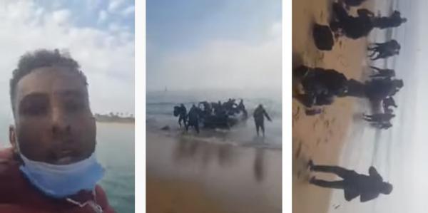 بالفيديو... مرة اخرى مغاربة يوثقون لحظات وصولهم عبر قارب مطاطي إلى إسبانيا وقيامهم بسجدة جماعية