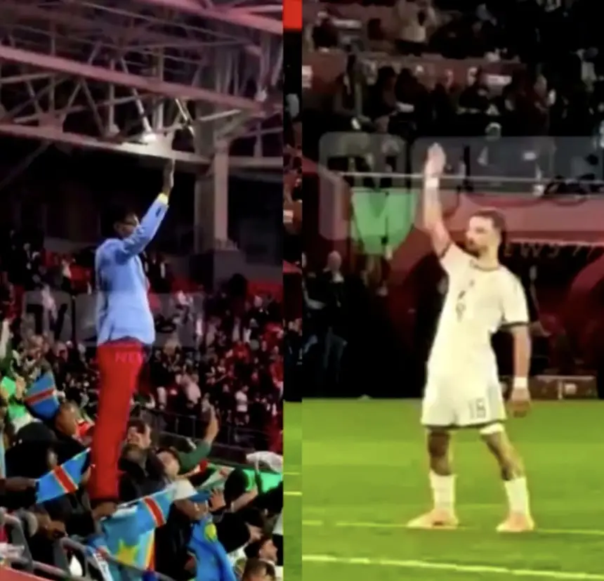 عيب وعار.. لاعب جزائري يسخر من المشجع الكونغولي "التمثال" بعد نهاية المباراة