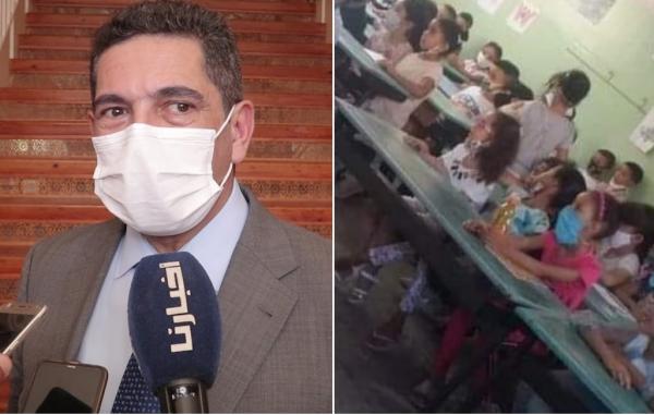 الوزير "أمزازي" يتوعد مصور تكدس التلاميذ في حجرة دراسية .. ماذا قال؟