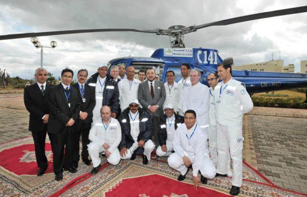 الملك محمد السادس يعطي انطلاقة العمل بالمروحيات في التدخلات المستعجلة.